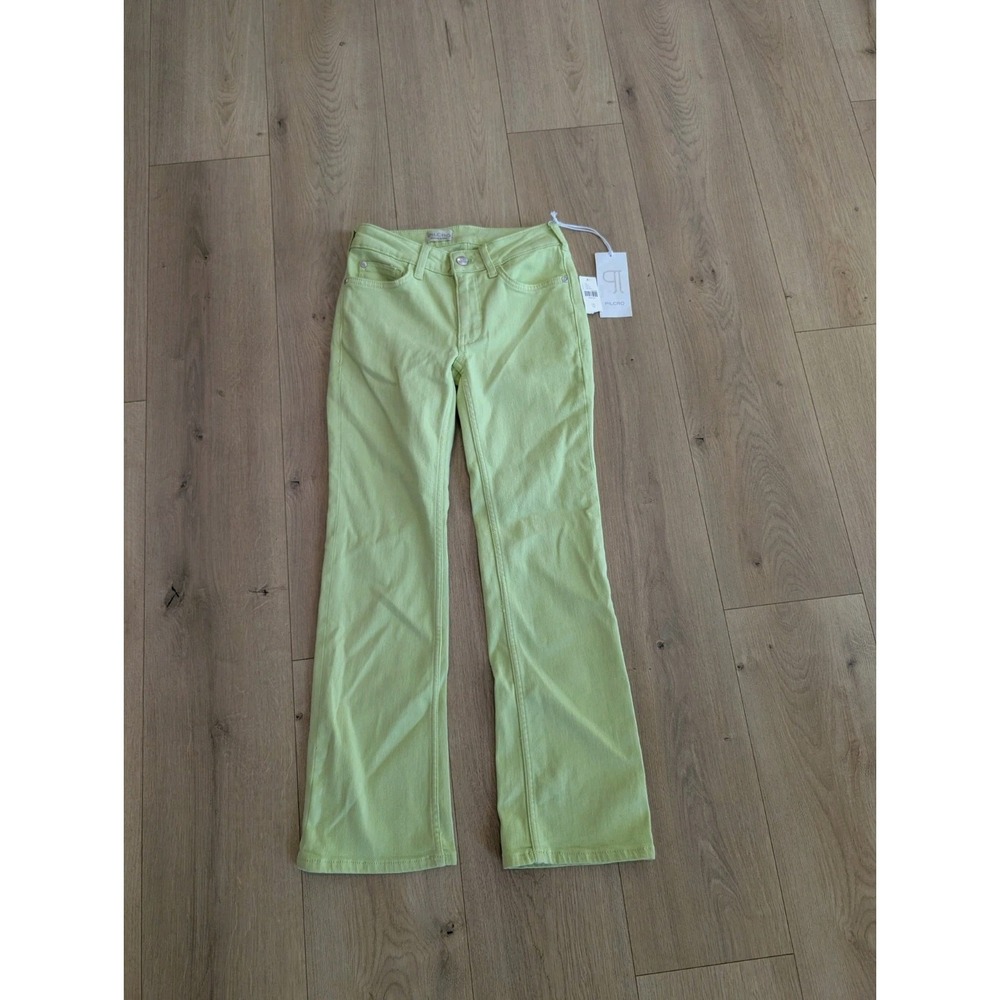 Anthropologie Pilcro The Yaya Mid-Rise Crop Flare Jeans Green Size 23 NWT